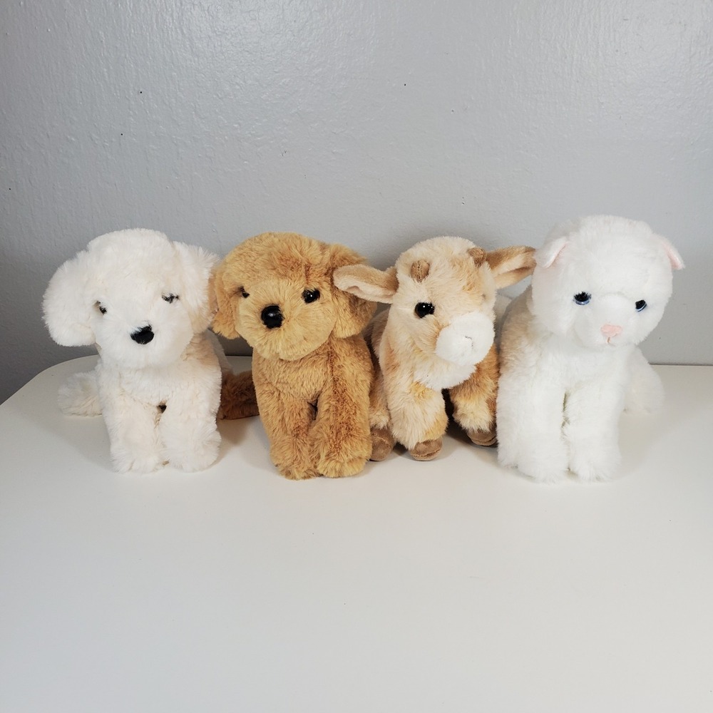 4 Douglas Lot Cuddle Toys Snowie Goldie Dandie Winnie 6" Mini Stuffed Plush New